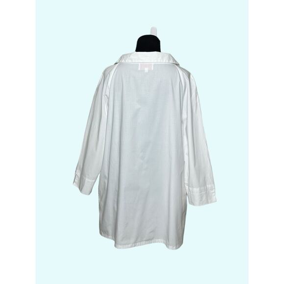 Diane Bailey white 3/4 sleeves buttoned tunic blouse size Medium - Picture 2 of 11